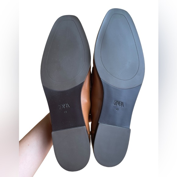 Zara Brown Leather Moccasin Size 10 NWT - Picture 3 of 8